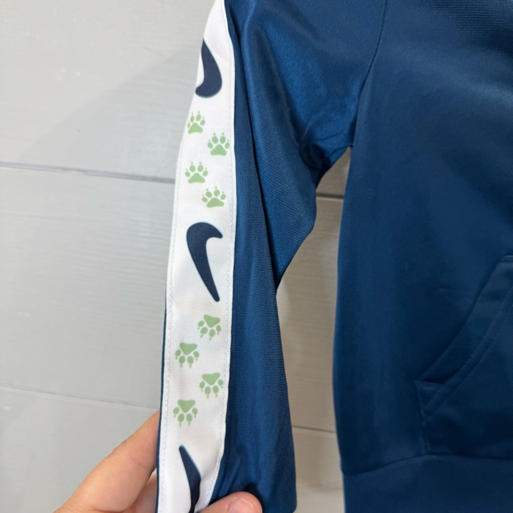 Nike Blue Track Jacket with Green Logo Size 2T - Picture 8 of 11